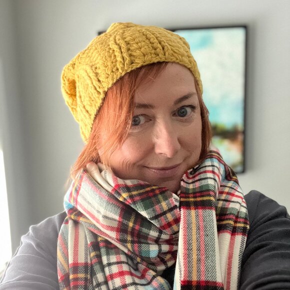 Hat and scarf set - Alpaca wool hat, plus Indigo soft knit scarf with fringe - Picture 11 of 12